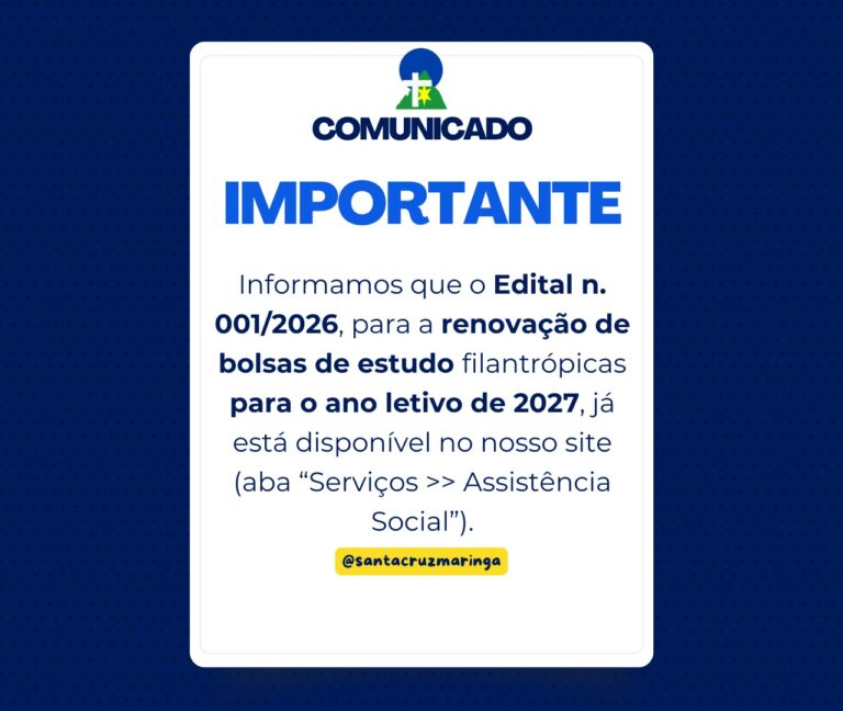 Edital de Renovação de Bolsas de Estudo